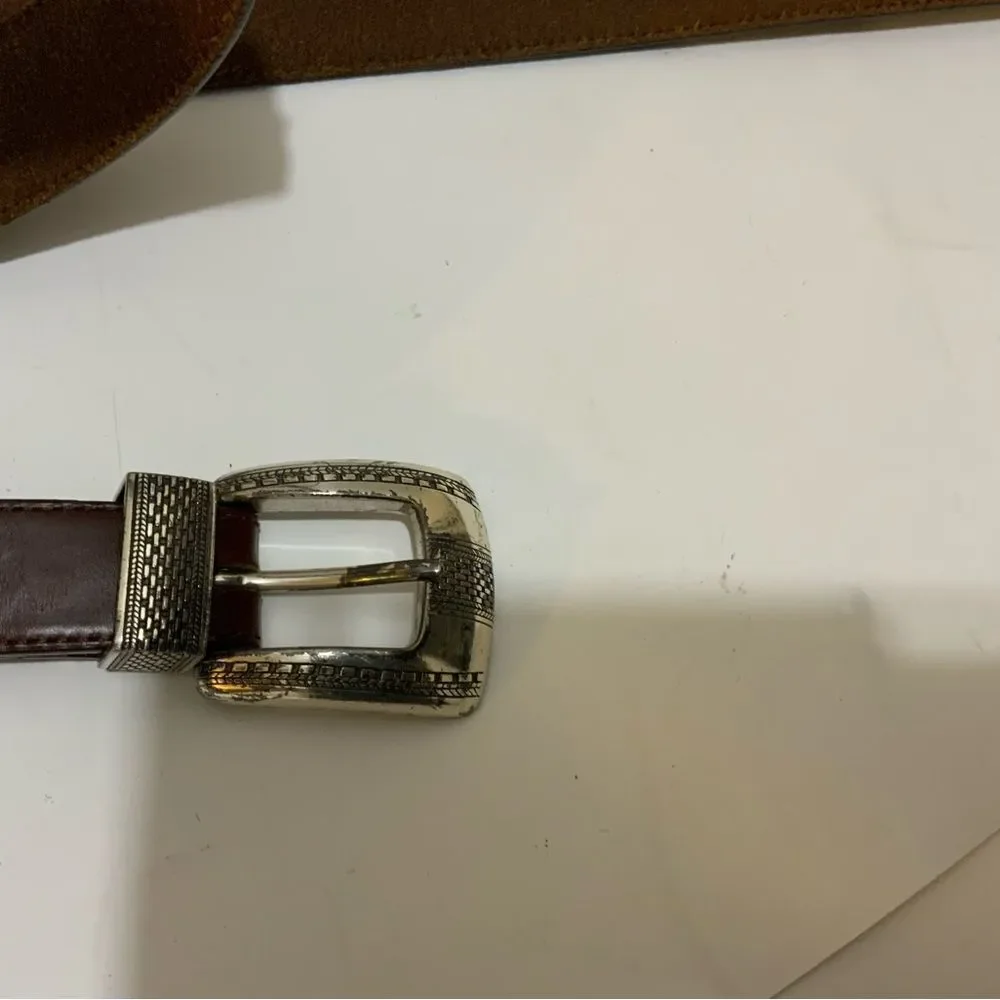 Onyx by Brighton Men's Salina Brown Braided Western Belt Size:42